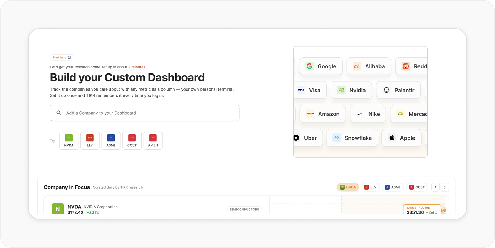 Build your Custom Dashboard onboarding