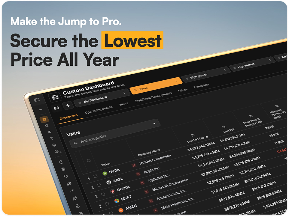 TIKR Pro upgrade paywall — Make the Jump to Pro